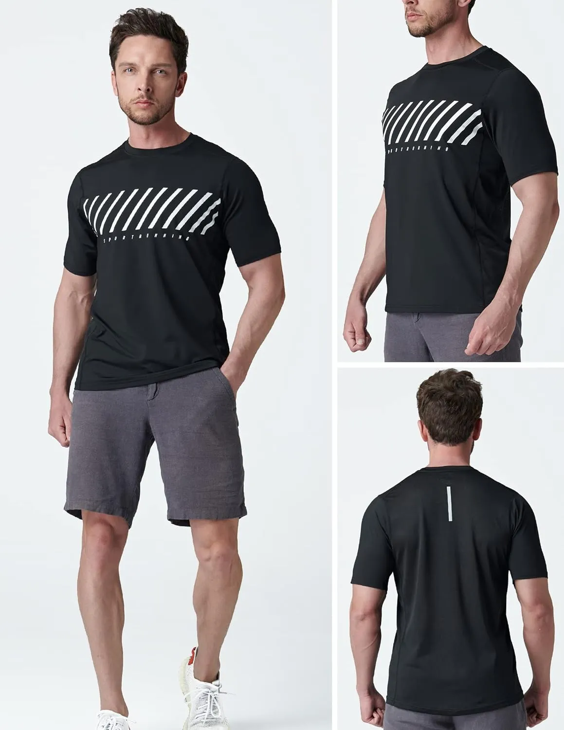 5 Pack Mens Active Quick Dry Crew Neck T Shirts | Athletic Running Gym Workout Short Sleeve Tee Tops Bulk