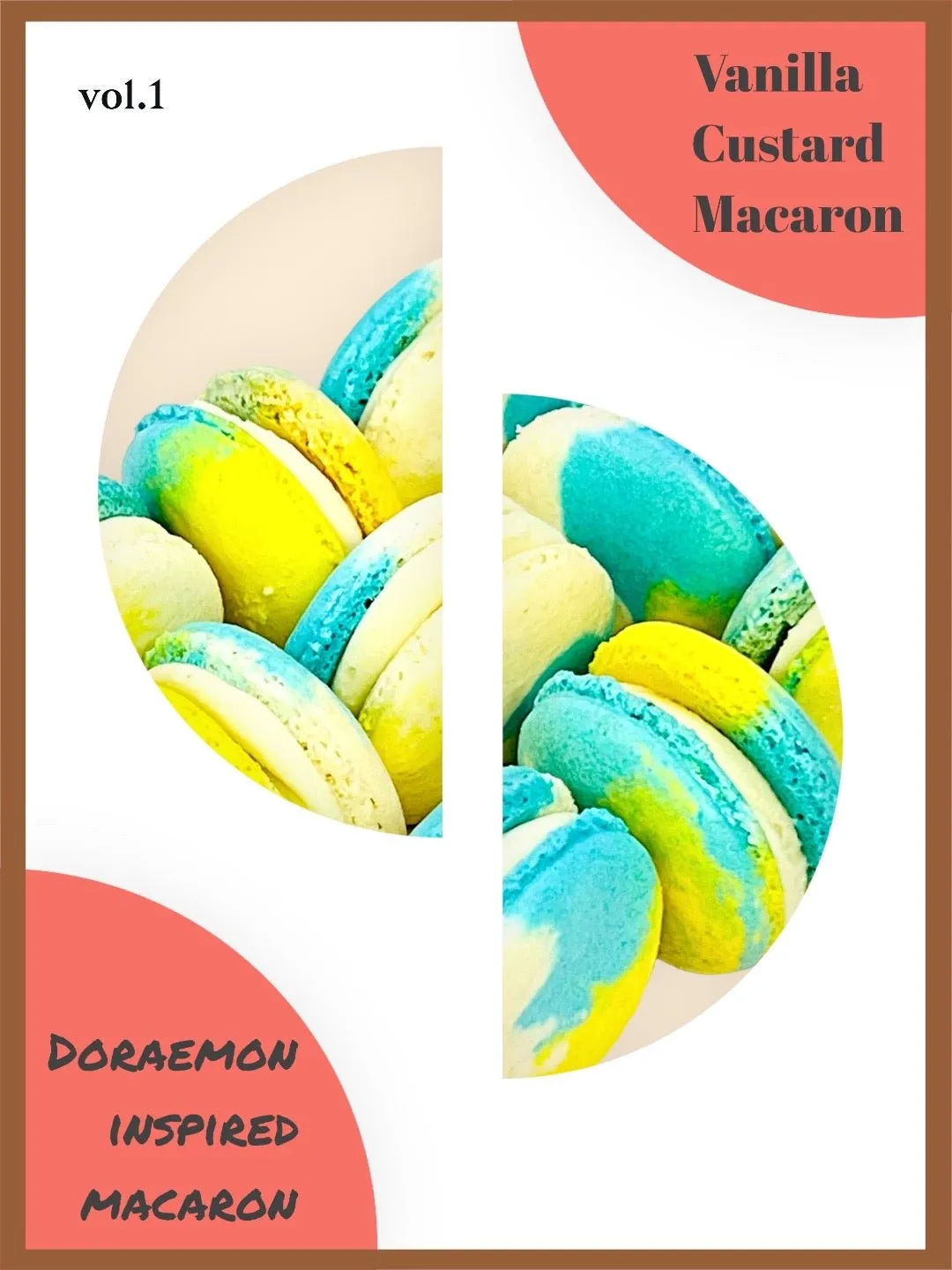 6 Pack Doraemon Inspired French Macaron | Vanilla Custard Macarons