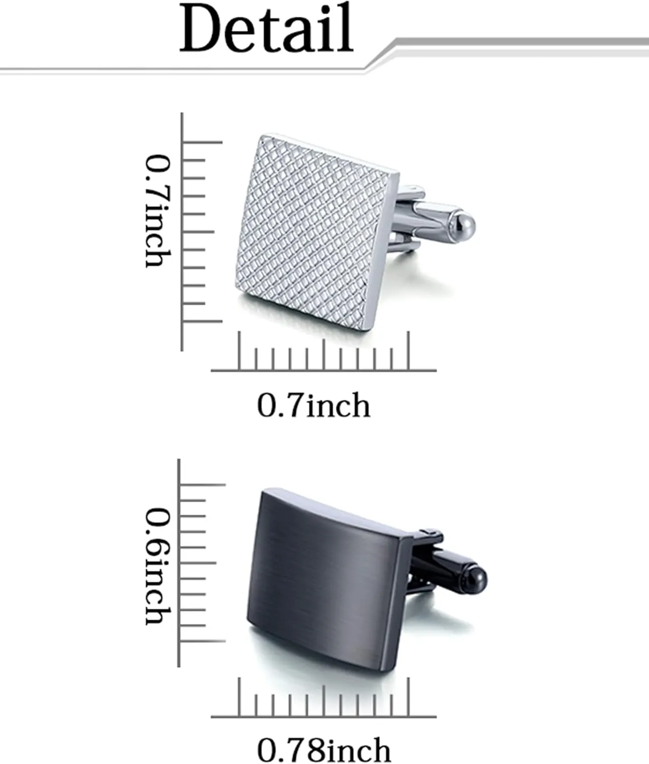 6 Pairs Cufflinks Classic Striped Disc Square Spherical Knot CZ Rectangle Cylindrical Cufflinks Set for Men