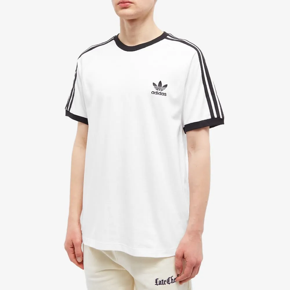 Adidas 3 Stripe T-shirt, white/black