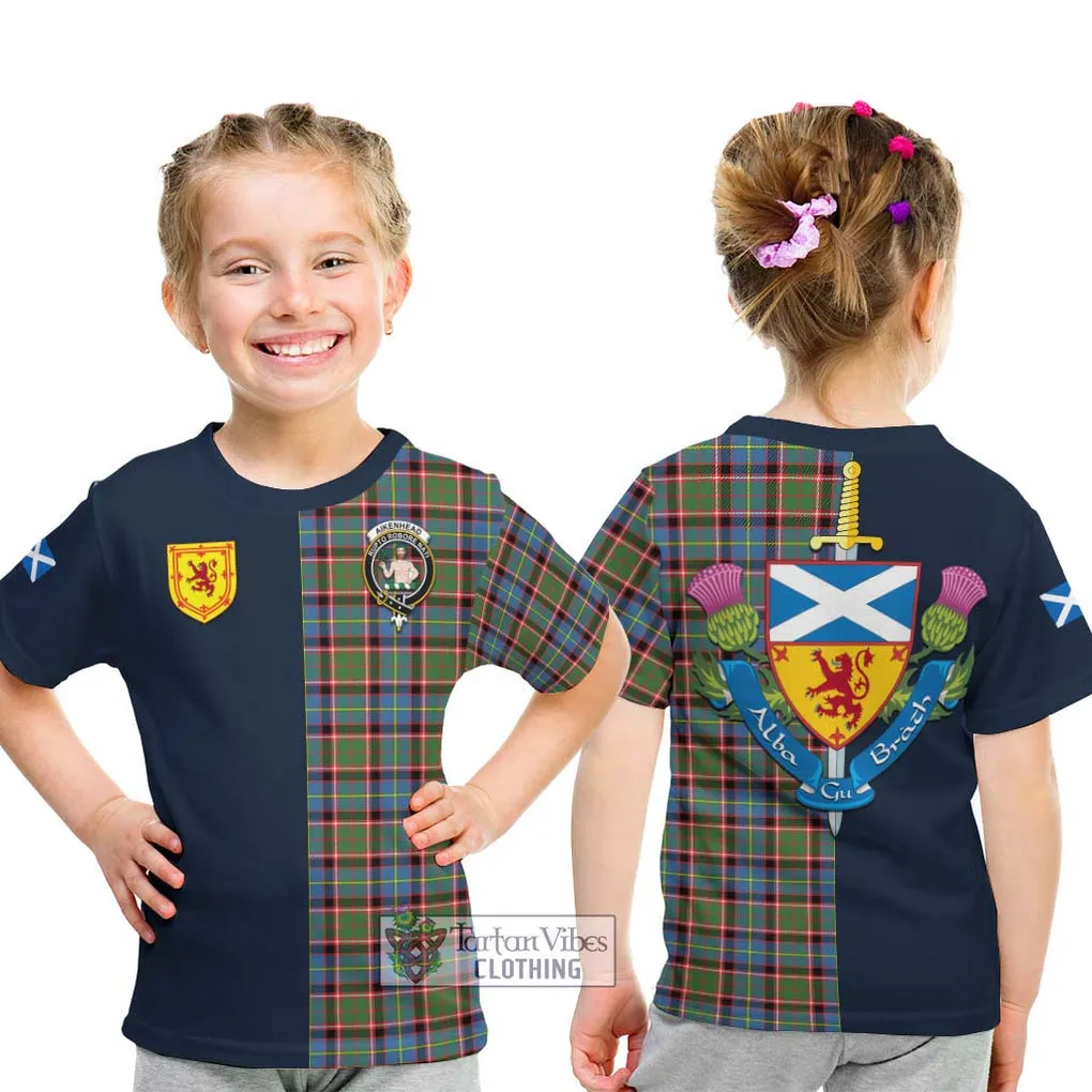 Aikenhead Tartan Kid T-Shirt Alba with Scottish Lion Royal Arm Half Style