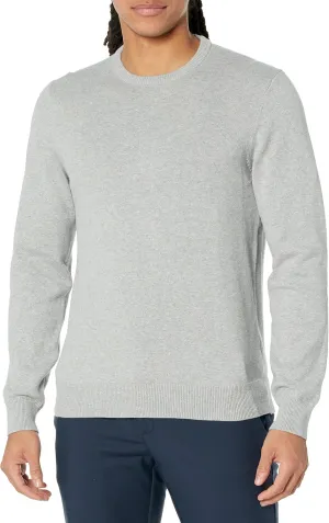 Amazon Essentials Men's Long-Sleeve Crewneck Sweater, 100% Cotton, Big & Tall Options Available