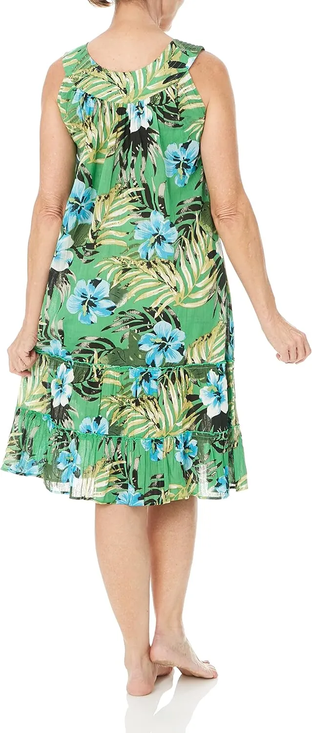 Anthony Richards Women's Crinkle Gauze Sun Dress 100% Cotton Sleeveless Dress