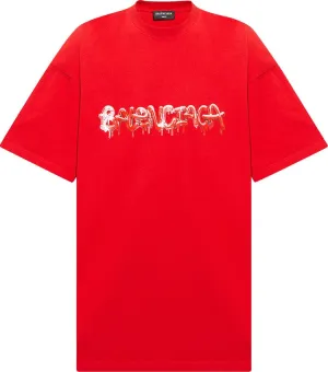 Balenciaga Oversized T-Shirt 'Cardi Red', Red