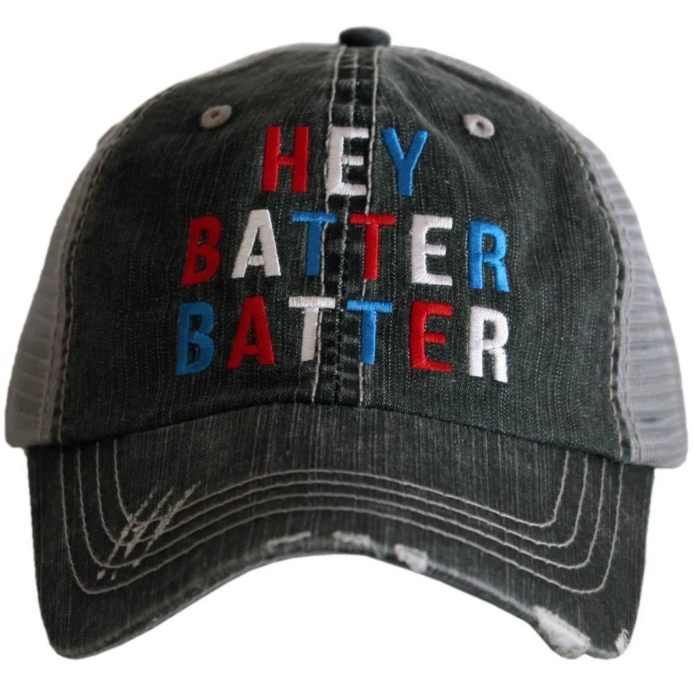 Baseball hats Hey batter batter Embroidered unisex trucker caps