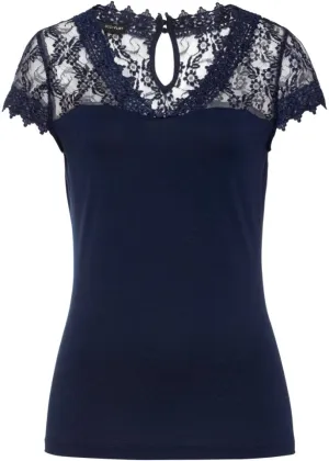Bodyflirt lace shirt, blue