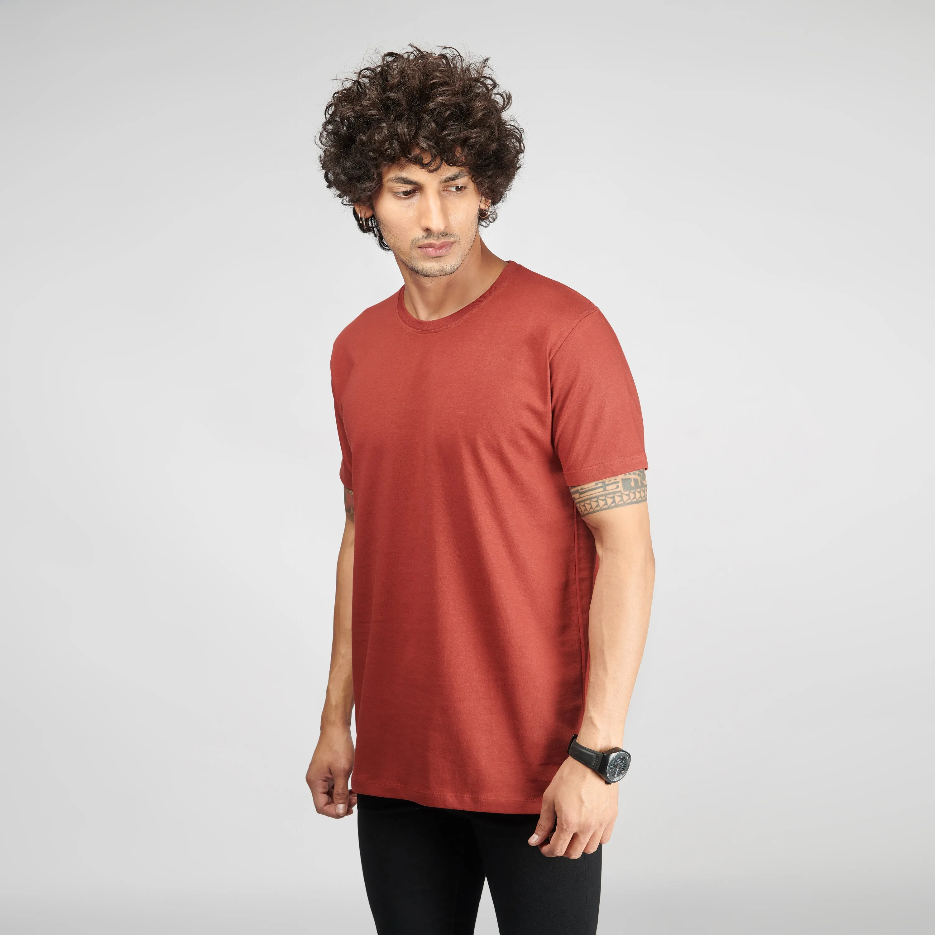 Brick Red Half Sleeve T-Shirt