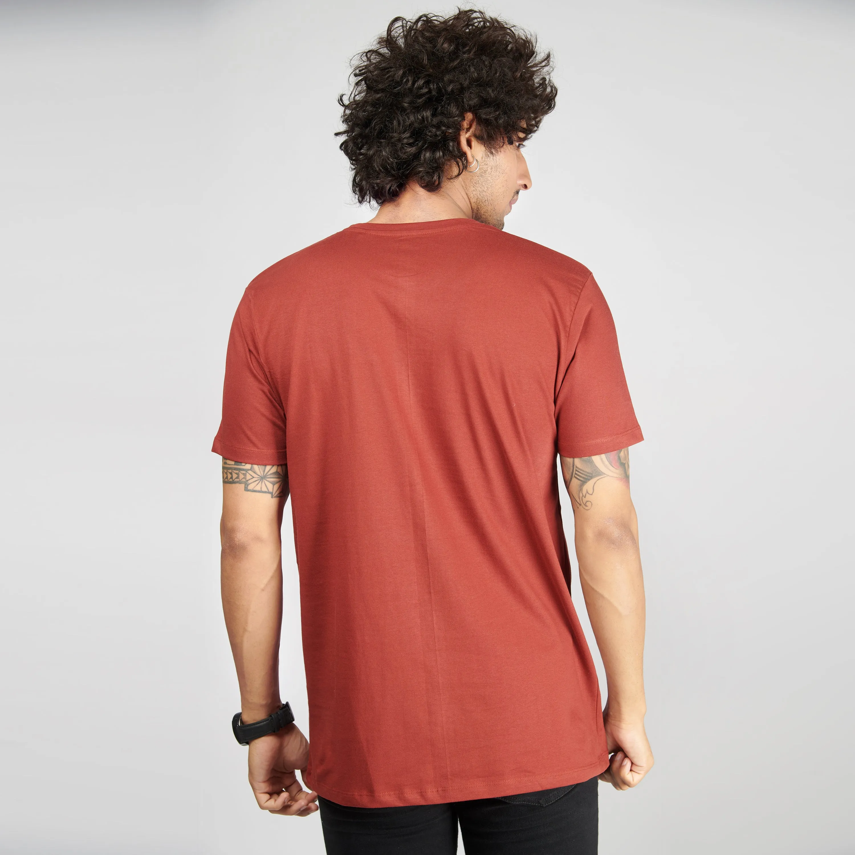 Brick Red Half Sleeve T-Shirt