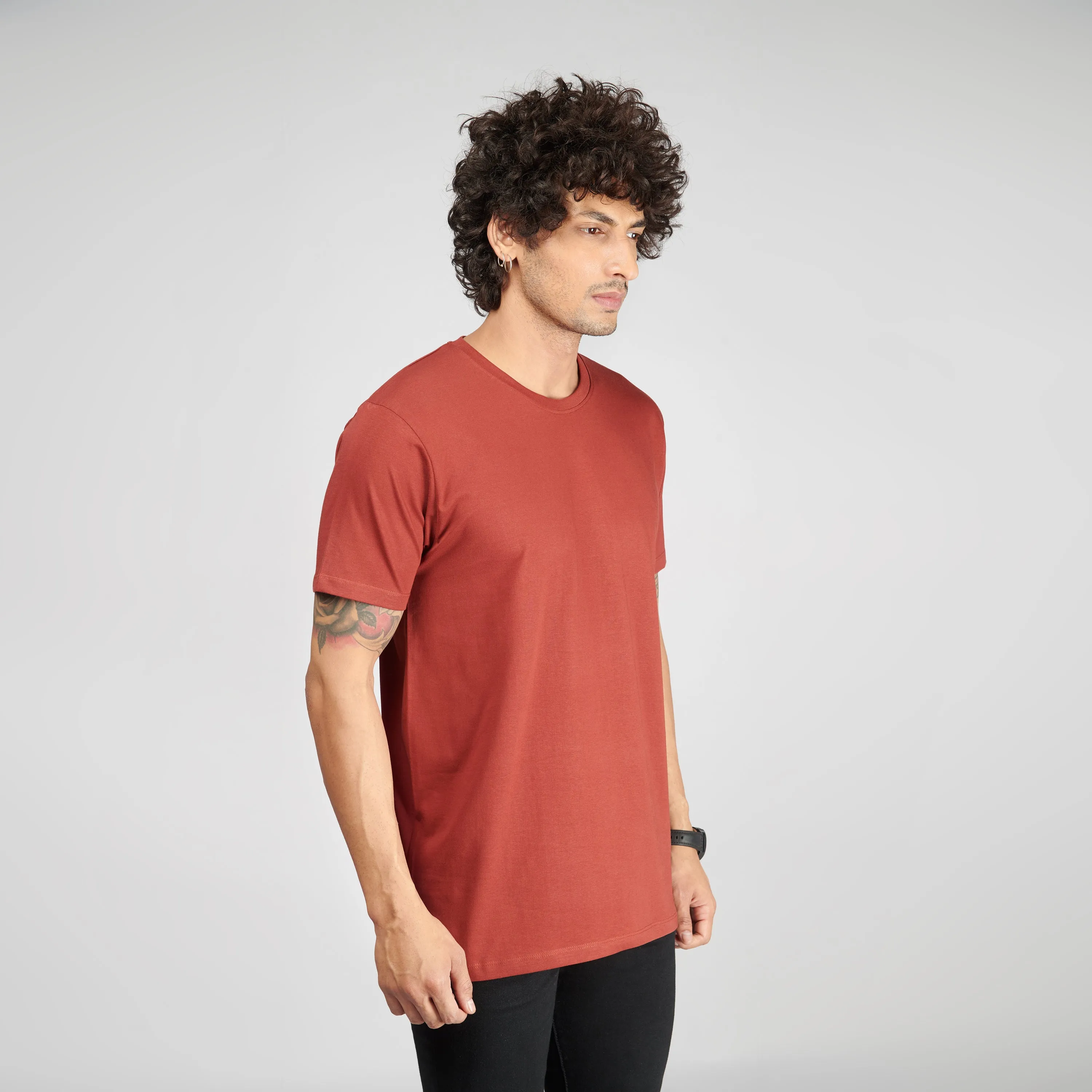 Brick Red Half Sleeve T-Shirt