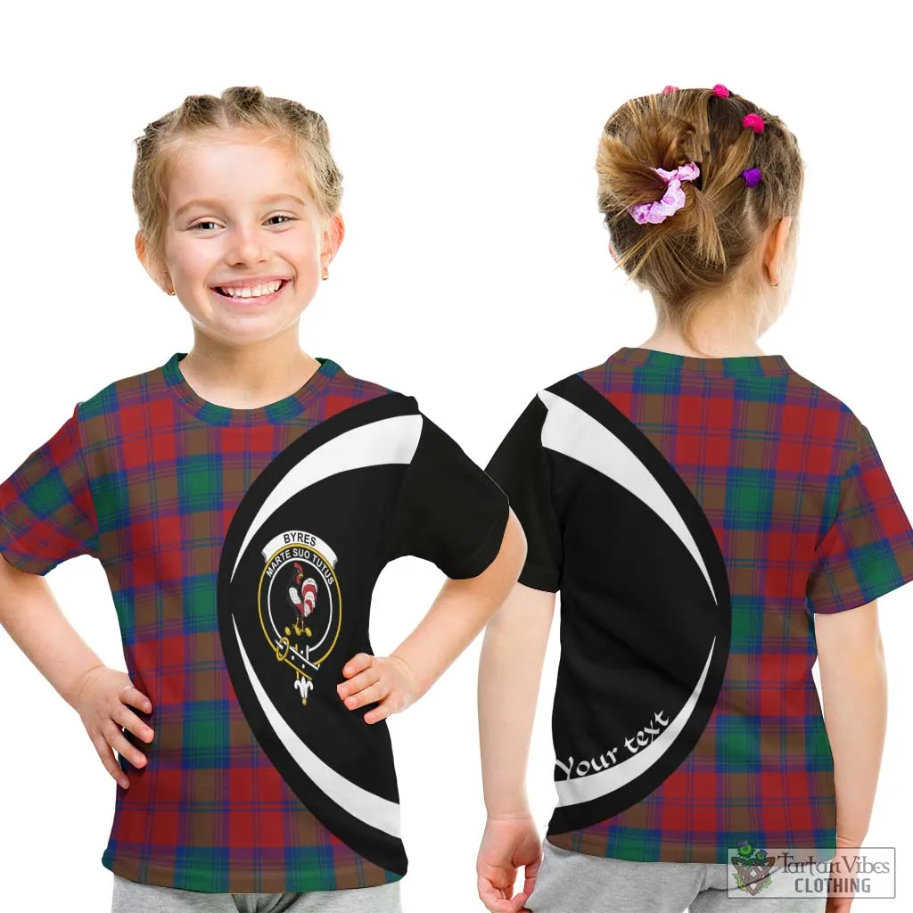 Byres (Byses) Tartan Kid T-Shirt with Family Crest Circle Style