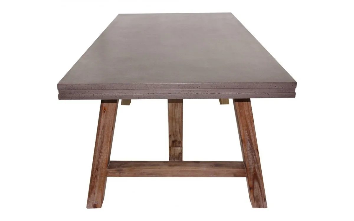 Civic Modern Concrete & Acacia Dining Table