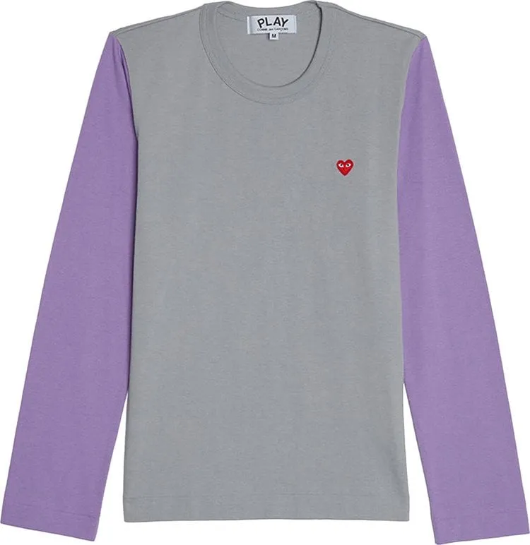 Comme des Garçons PLAY Bi-Colour T-Shirt 'Grey/Purple', gray