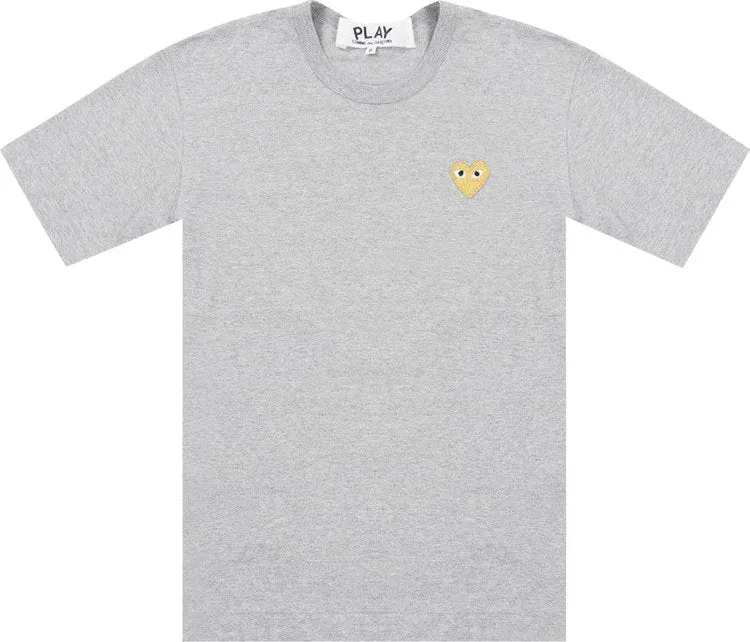 Comme des Garçons PLAY Gold Heart T-Shirt 'Grey', gray