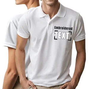 Custom Men Women Polo Shirts Personalized Shirt Golf Jersey Tees Customized Text PocketBack Arm Embroidered White