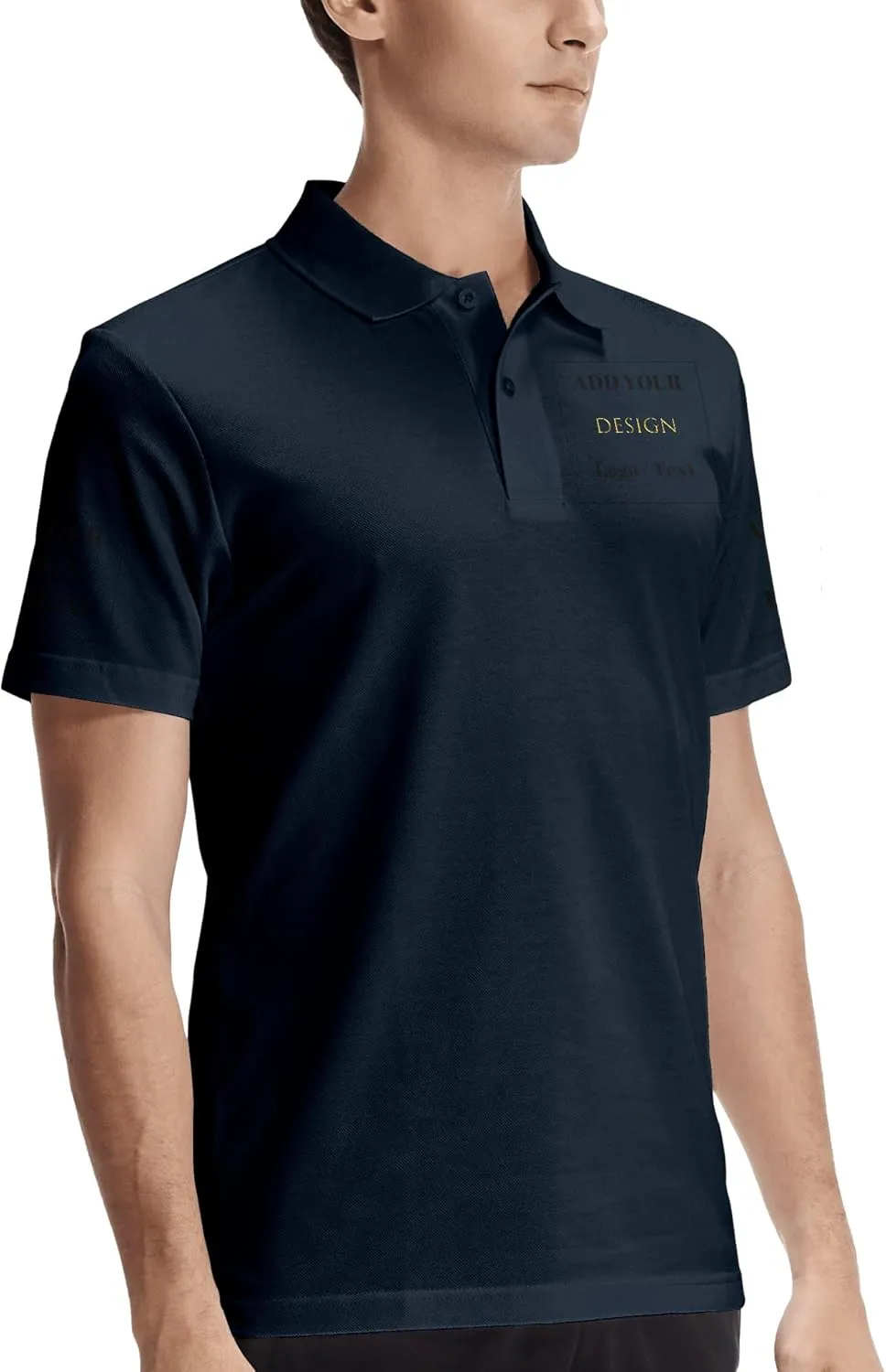 Custom Polo Shirts for Men Personalized Polo Shirt Slim Fit Design Your Own Logo & Text T-Shirts Print Golf Shirt