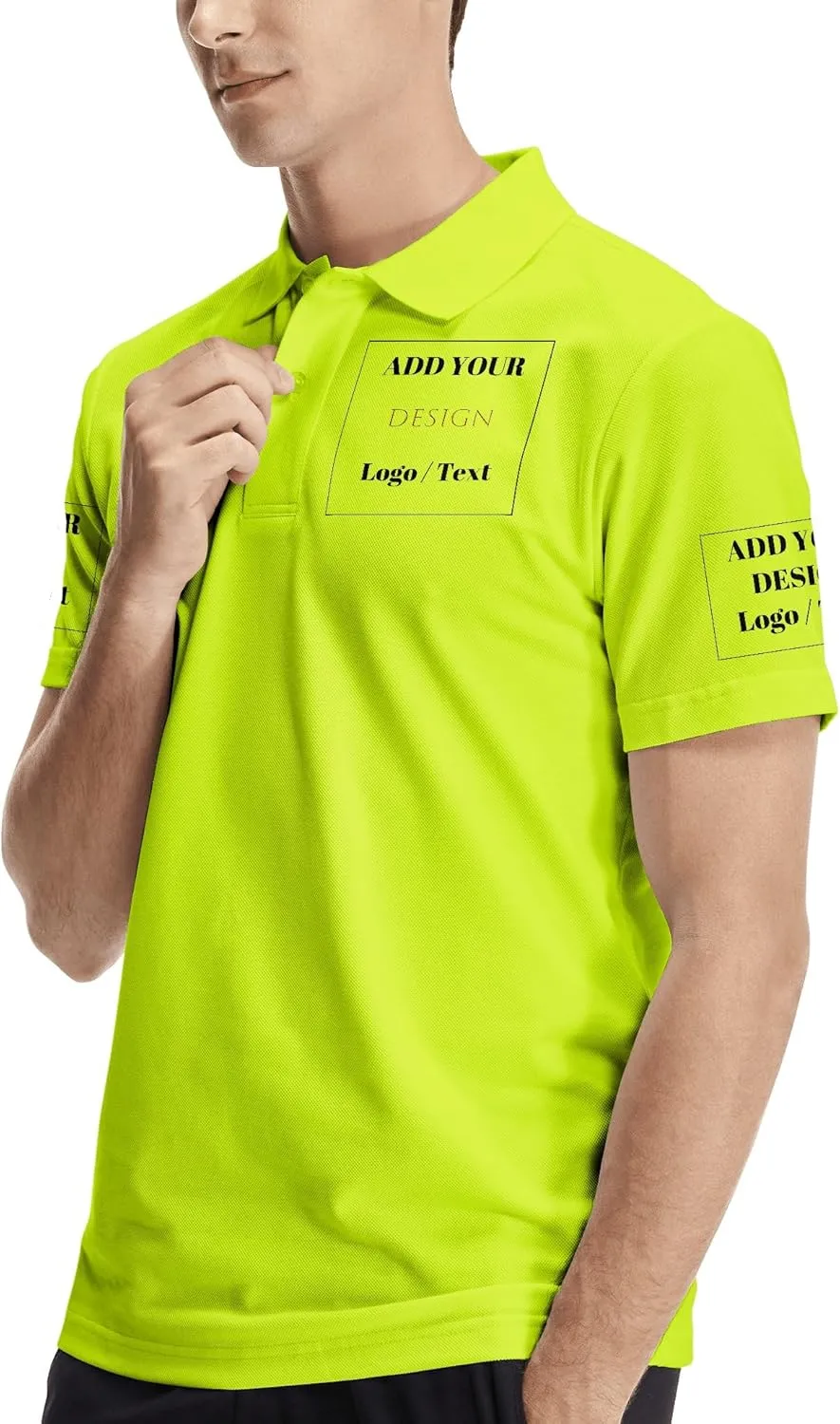 Custom Polo Shirts for Men Personalized Polo Shirt Slim Fit Design Your Own Logo & Text T-Shirts Print Golf Shirt