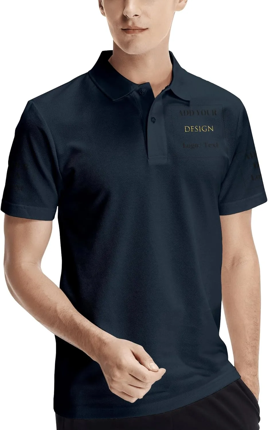 Custom Polo Shirts for Men Personalized Polo Shirt Slim Fit Design Your Own Logo & Text T-Shirts Print Golf Shirt