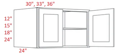 EB02-3612X24 Elegant Smokey Gray Assembled 36x12x24 Wall Cabinet