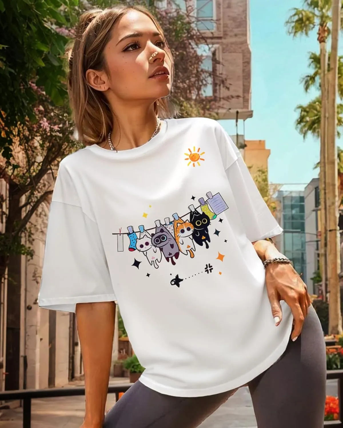 Flafens T Shirts for Women Graphic Tees - Womens T-Shirts Cotton Cute Fit Tshirts Teens Girls