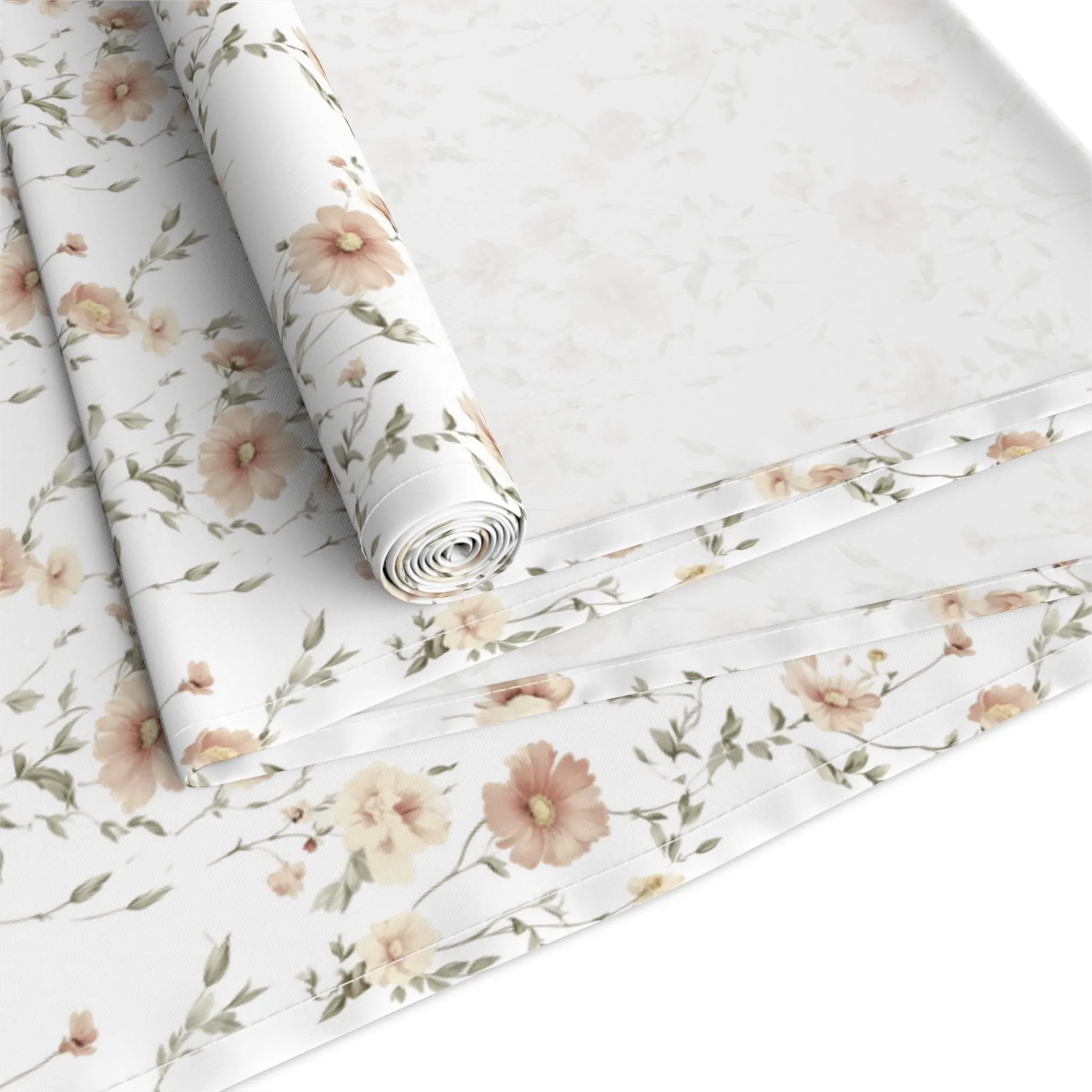 Floral Cotton Table Runner - Elegant Home Decor for Special Occasions