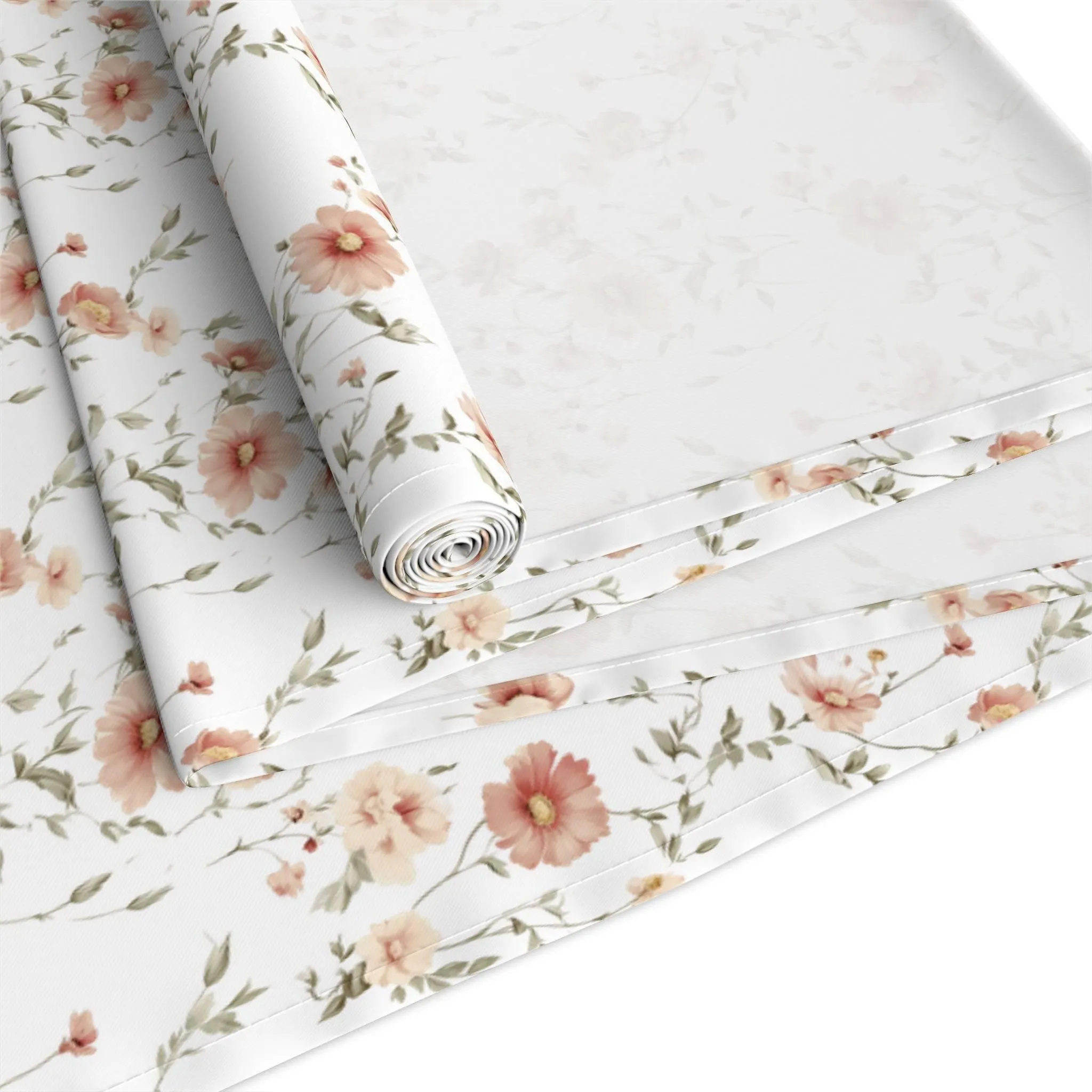 Floral Cotton Table Runner - Elegant Home Decor for Special Occasions