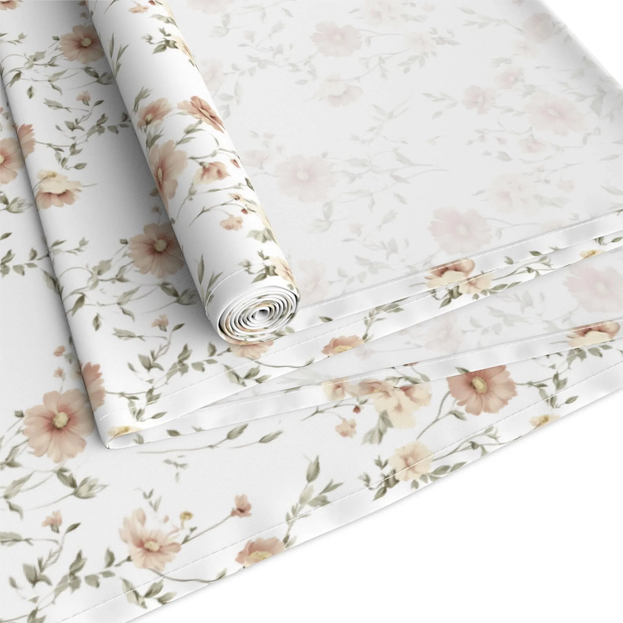 Floral Cotton Table Runner - Elegant Home Decor for Special Occasions
