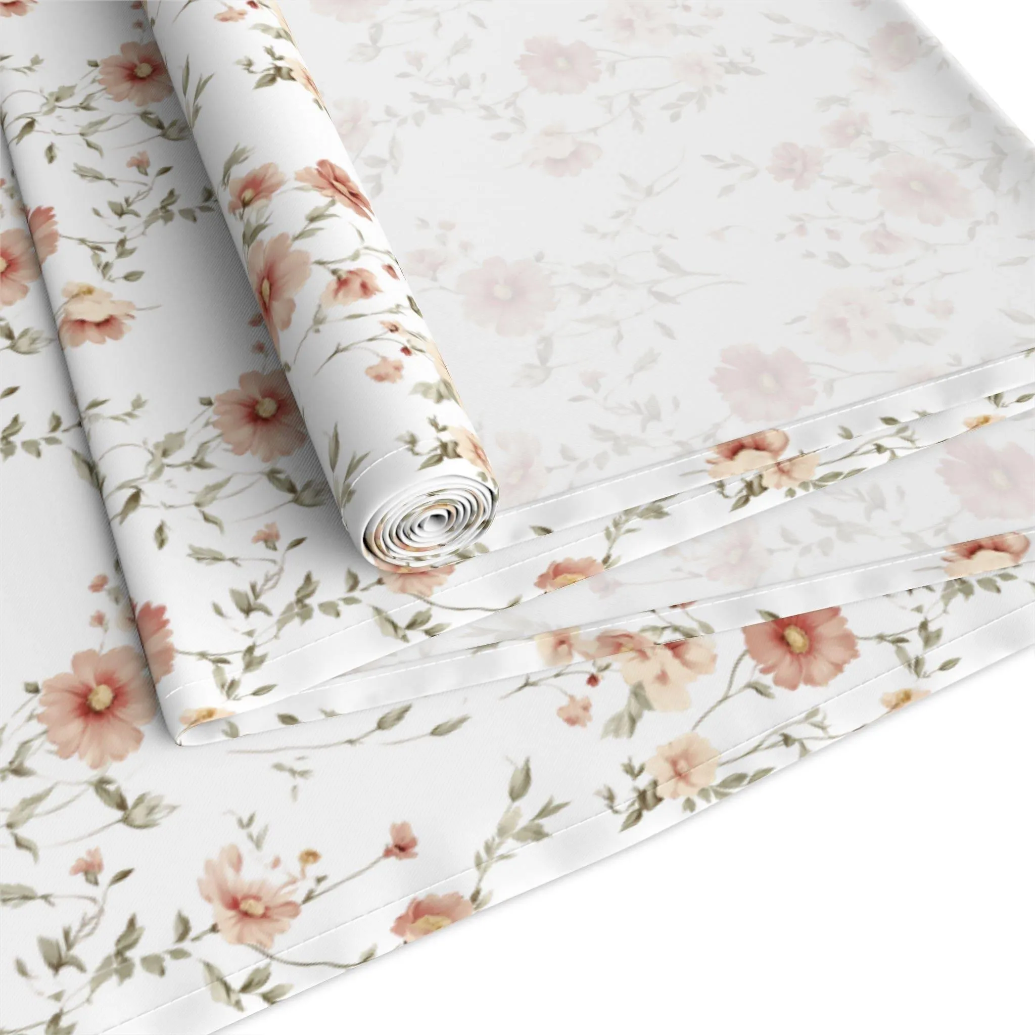 Floral Cotton Table Runner - Elegant Home Decor for Special Occasions
