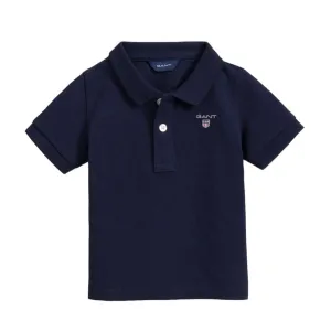Gant - Short sleeved navy polo shirt, 5/6yrs