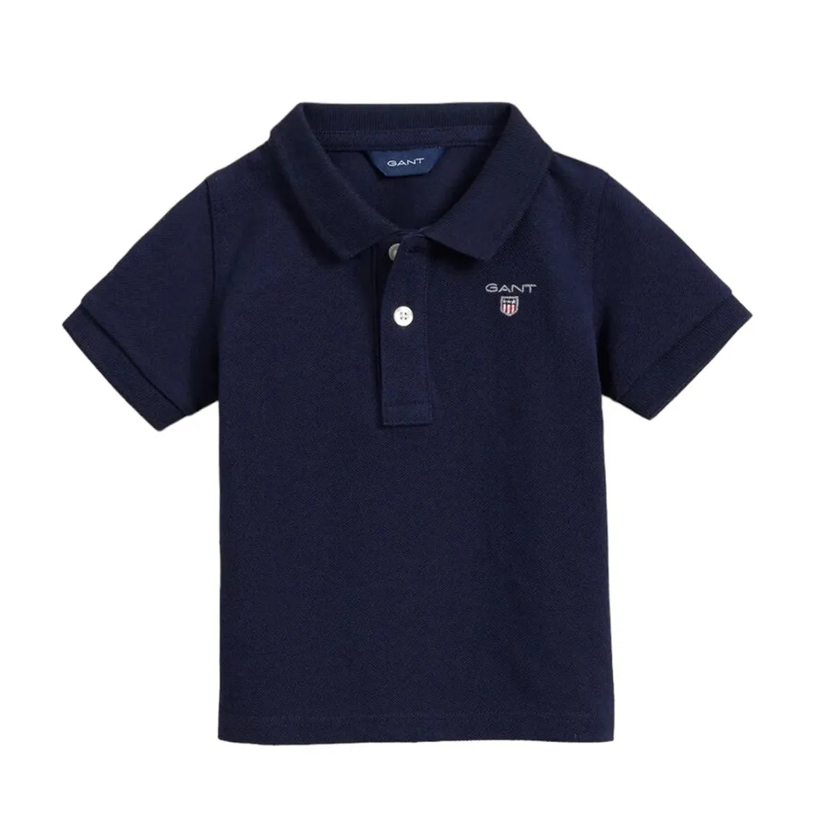 Gant - Short sleeved navy polo shirt, 5/6yrs