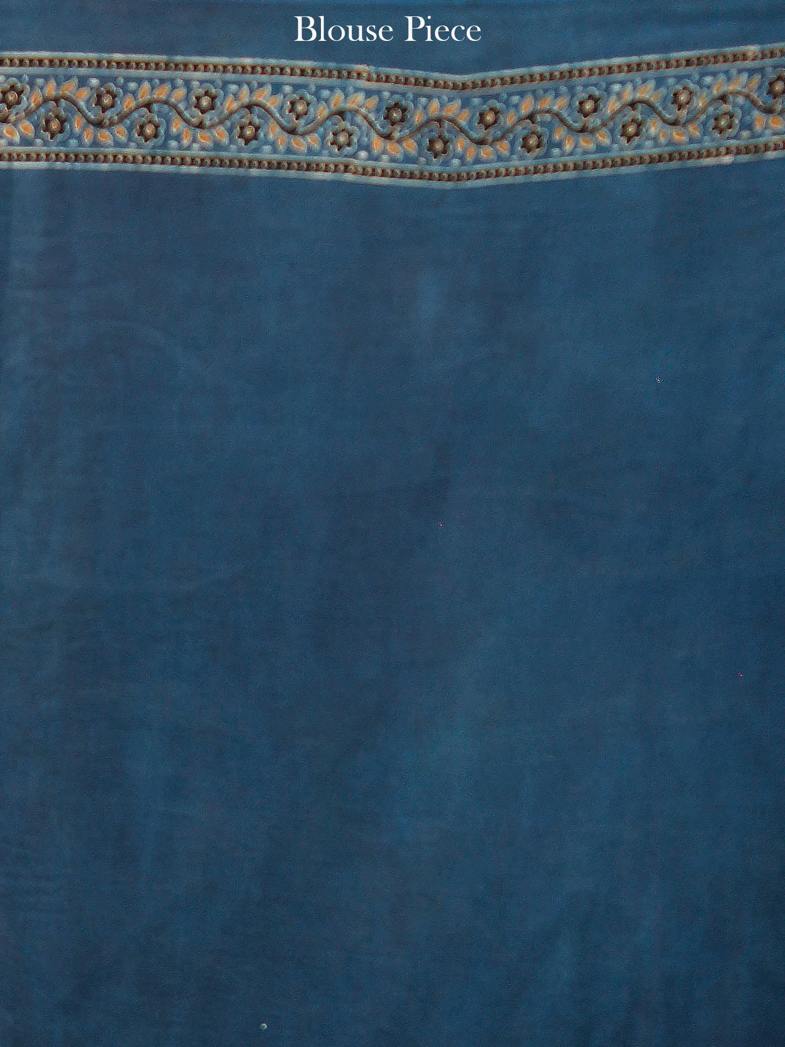 Indigo Rust Black Ajrakh Hand Block Printed Modal Silk Saree in Natural Colors - S031703350