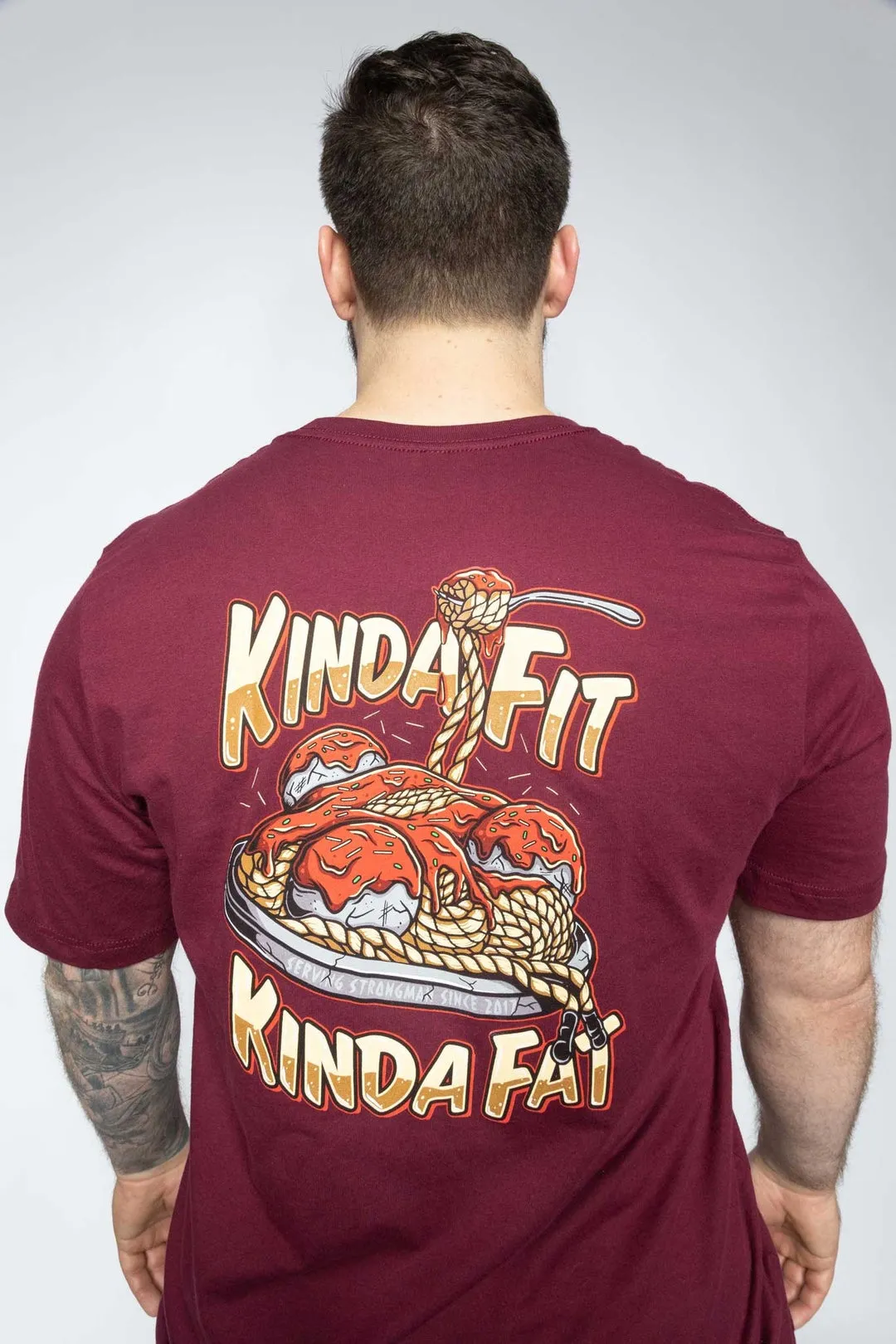 Kinda Fit Kinda Fat Strong Spaghetti Tee (Maroon)