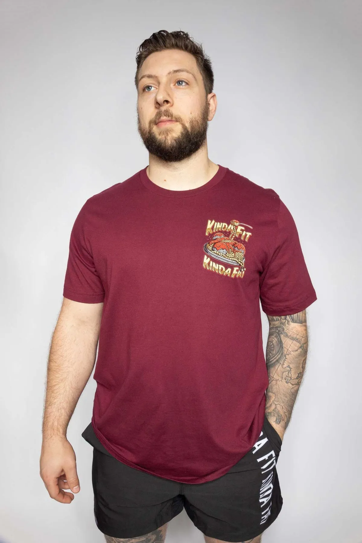 Kinda Fit Kinda Fat Strong Spaghetti Tee (Maroon)
