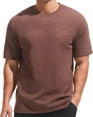 KLIEGOU Men's 100 Cotton Loose Fit Thick T-Shirt Heavy Weight Crewneck Tees for Men