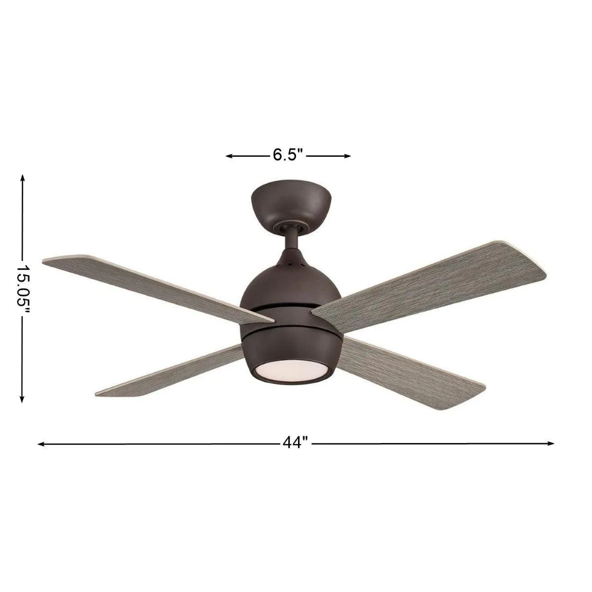 Kwad 44 Inch Matte Greige Modern LED Ceiling Fan with Remote