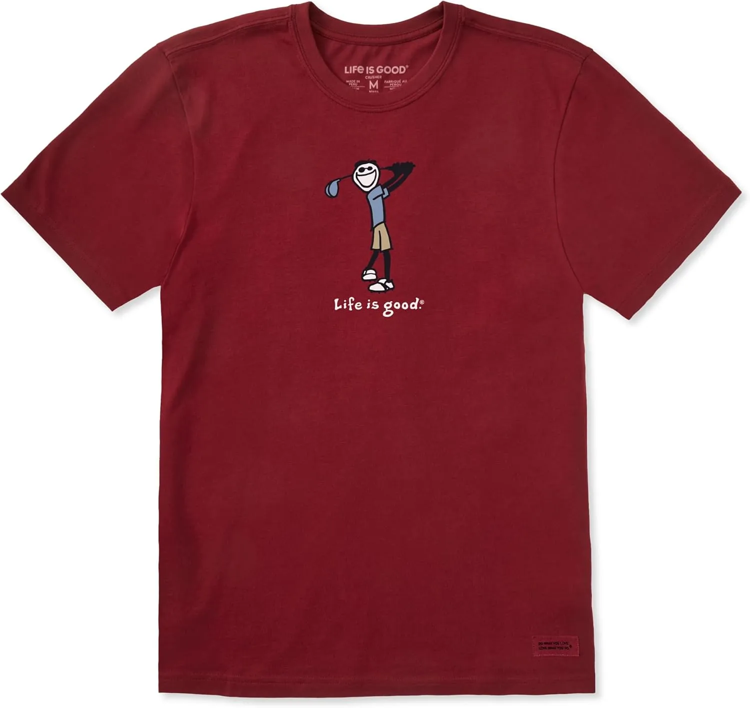 Life is Good Men's Crusher Tee Shirt, Short Sleeve Cotton Graphic T-Shirts, Golf Jake