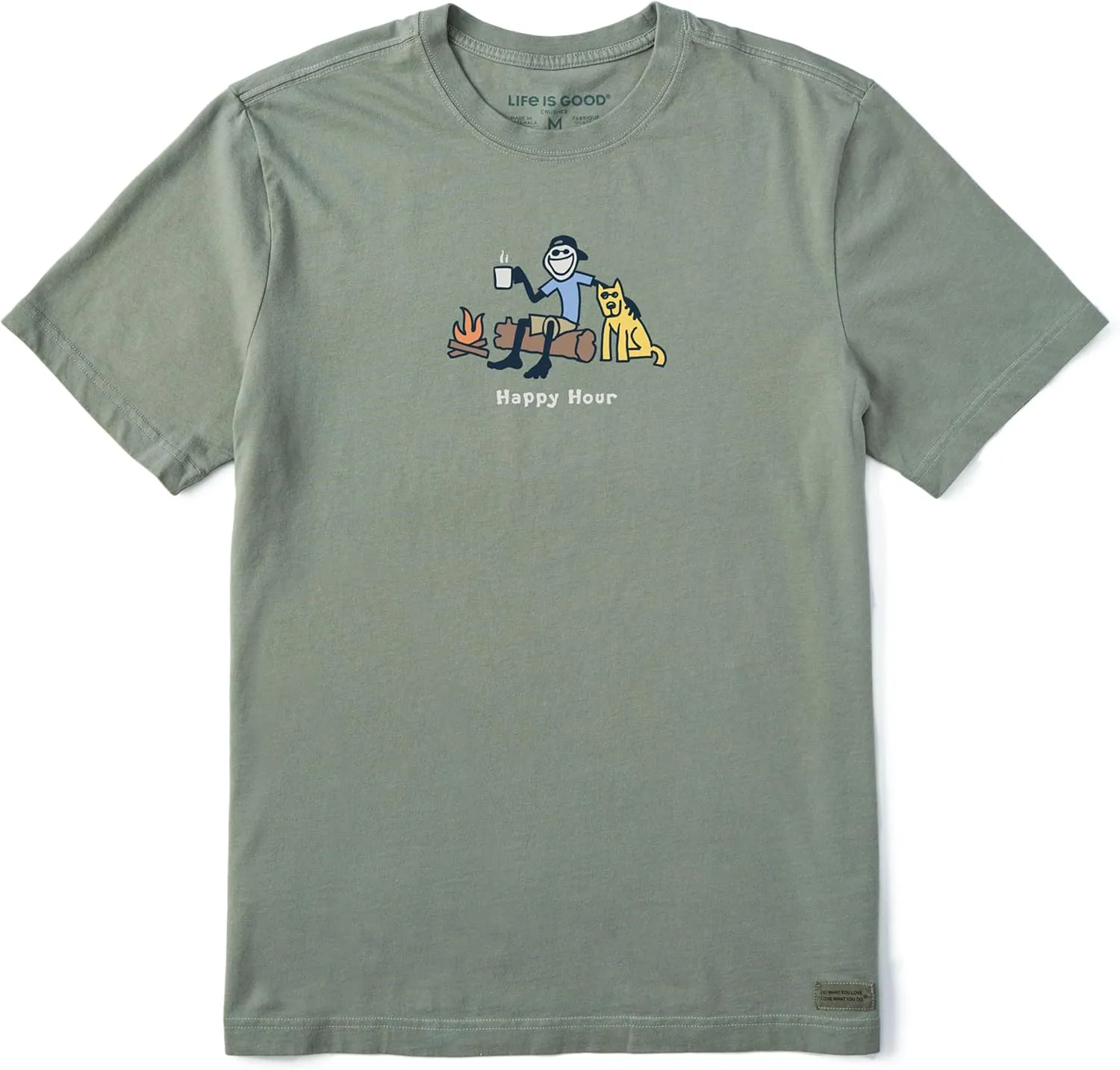 Life is Good Men's Crusher Tee Shirt, Short Sleeve Cotton Graphic T-Shirts, Happy Hour