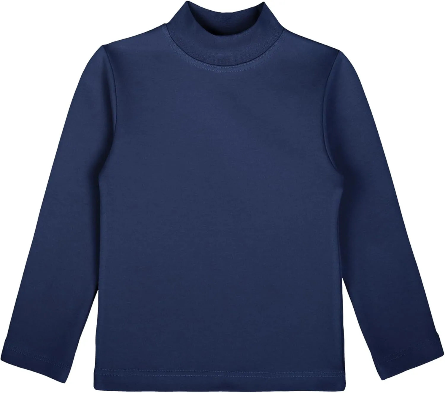 Lilax Girls' Basic Long Sleeve Mock Turtleneck Cotton T-Shirt