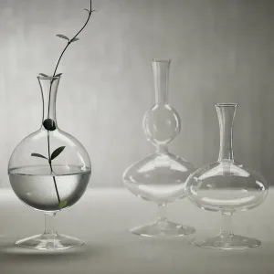 Lily Glass Footed Vases