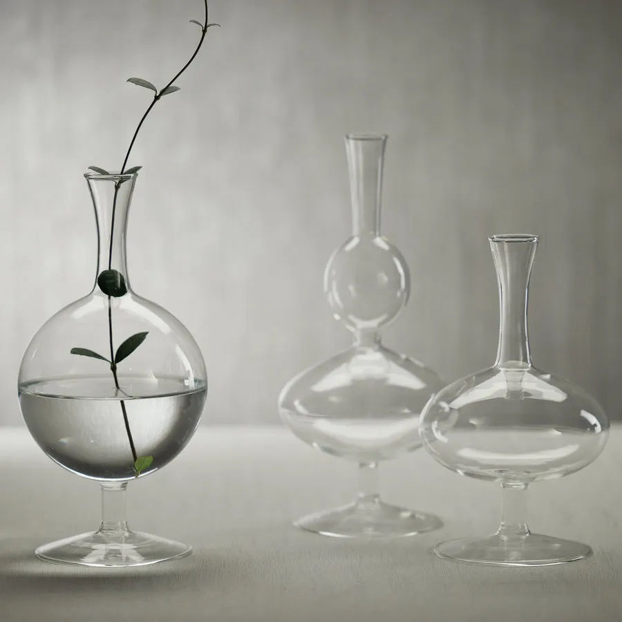 Lily Glass Footed Vases