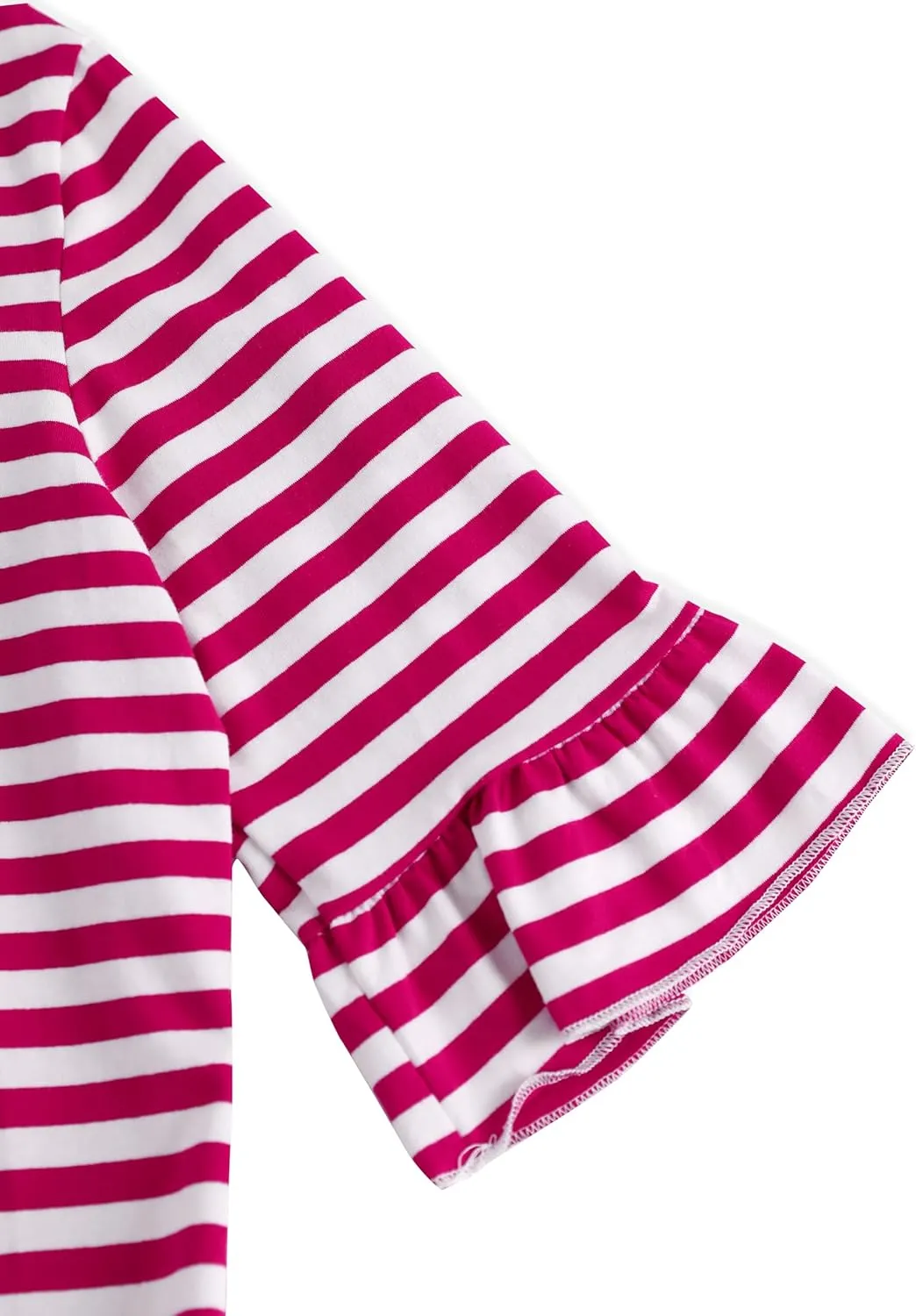 LilyCoco Womens Striped Shirt Ruffle 3/4 Sleeve Casual V Neck T Shirts