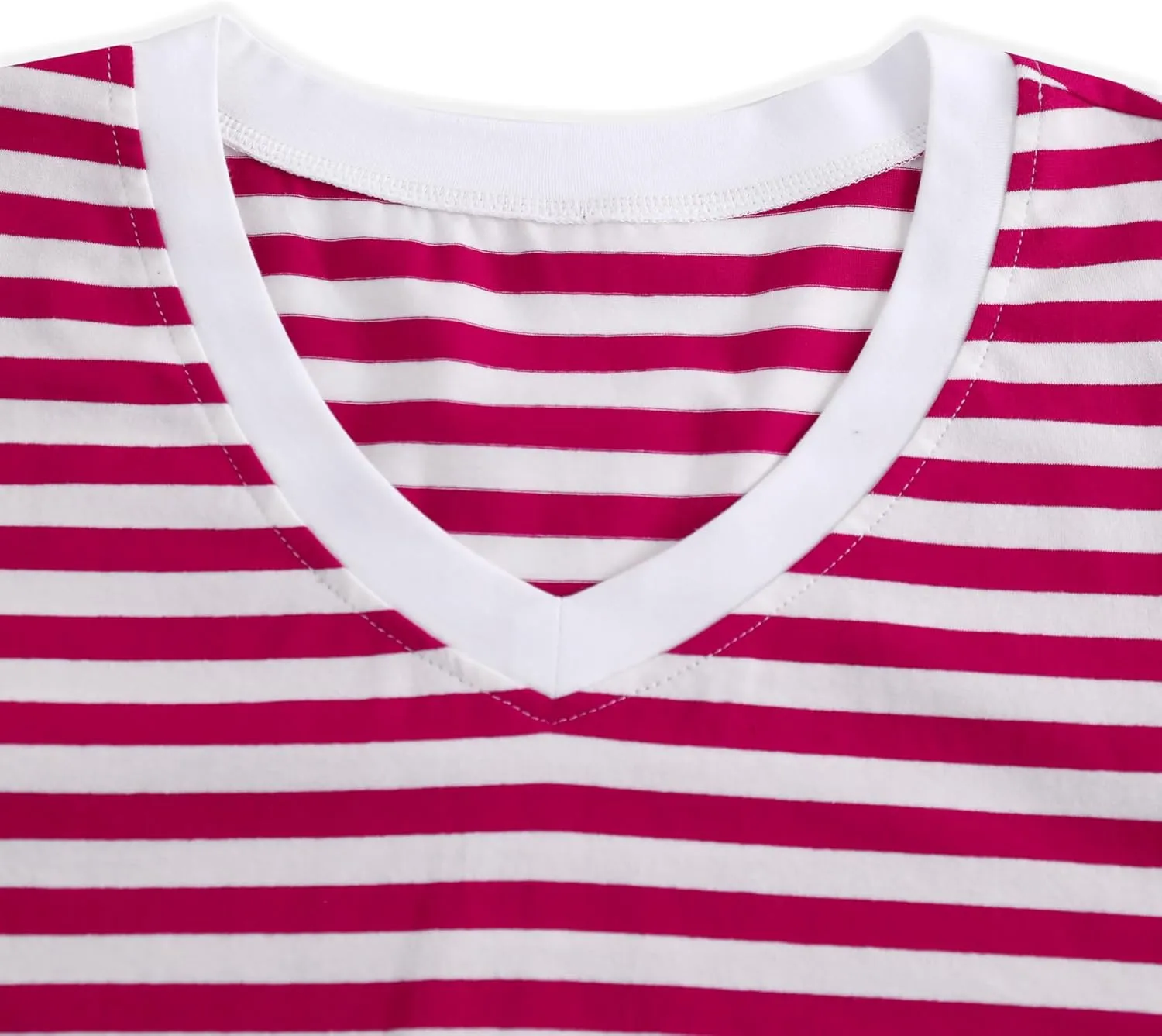 LilyCoco Womens Striped Shirt Ruffle 3/4 Sleeve Casual V Neck T Shirts