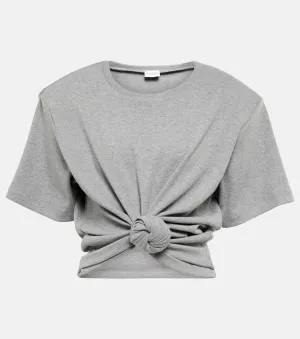MAGDA BUTRYM cotton blend cropped T-shirt, gray