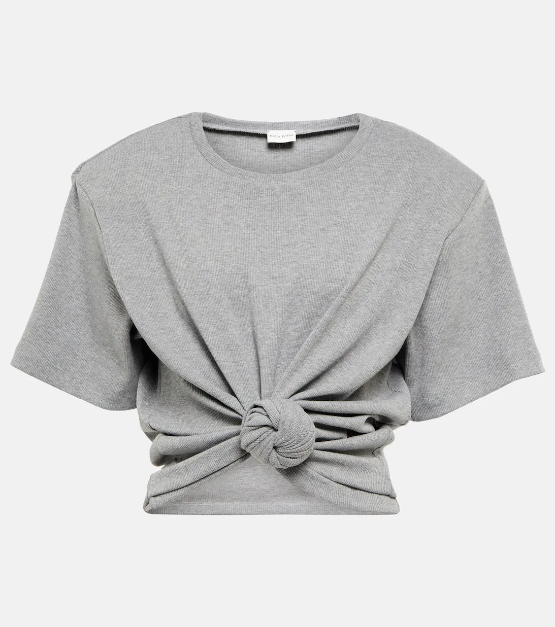 MAGDA BUTRYM cotton blend cropped T-shirt, gray