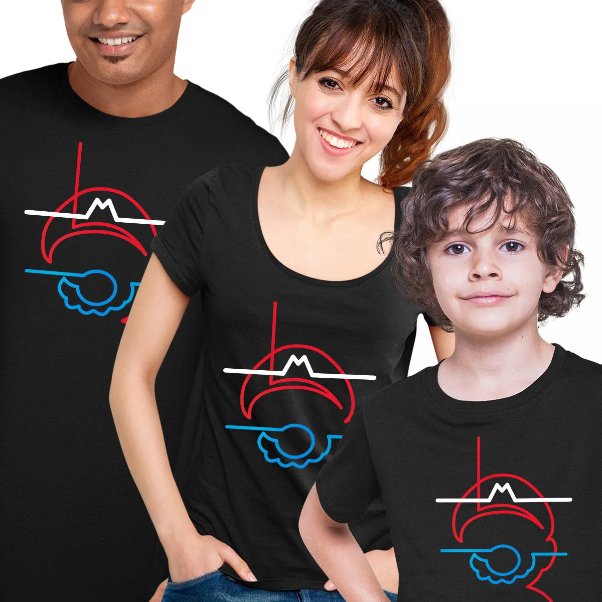 Mario One line drawing Mario Super T-Shirts for Kids OLD SKOOL
