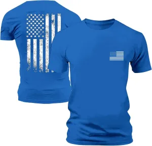 Mens 4th of July USA Flag T-Shirt Outdoor Independence Day American Flag Shirt Casual Summer Workout Fitness Tees