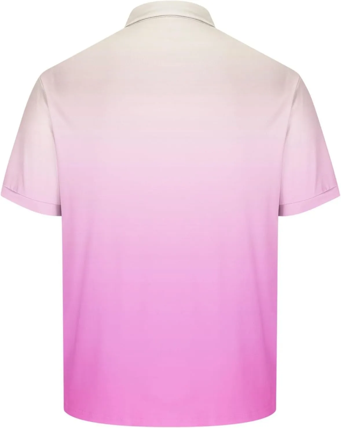 Mens Casual Polo Shirts Gradient Color Button up Short Sleeve T-Shirt Novelty Summer Fitness Gym Athletic Active Tops