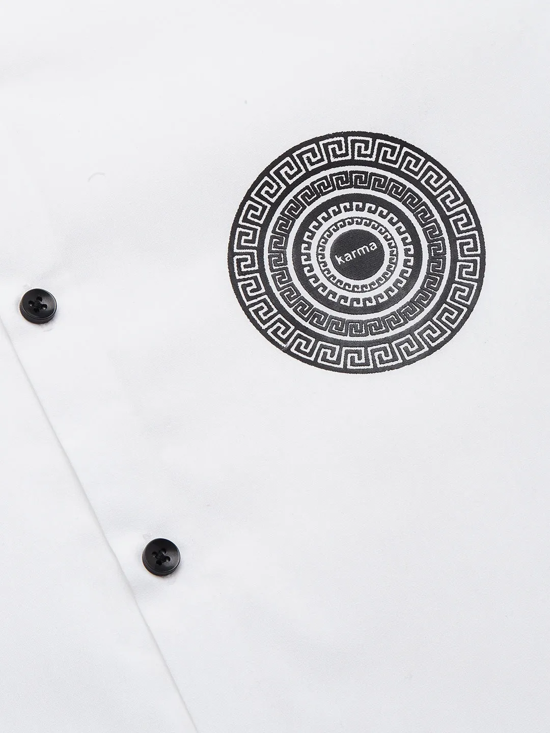 Men's Cotton Printed Formal Shirts ( SF 807White ) - Jainish