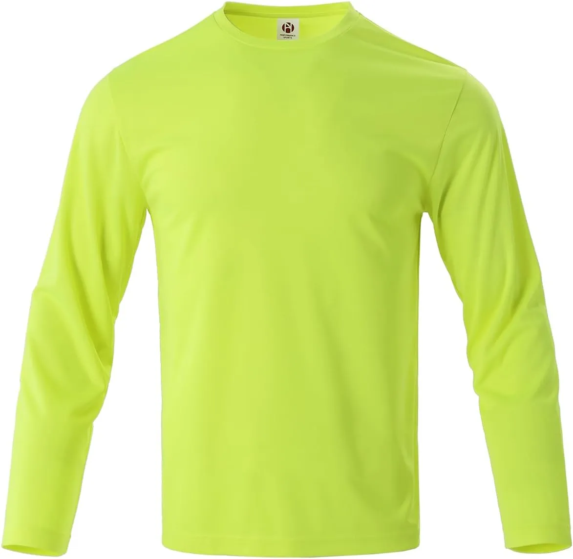 Mens Long Sleeve Shirts Quick Dry Crew Neck Sun Protection Gym Workout Athletic T-Shirt