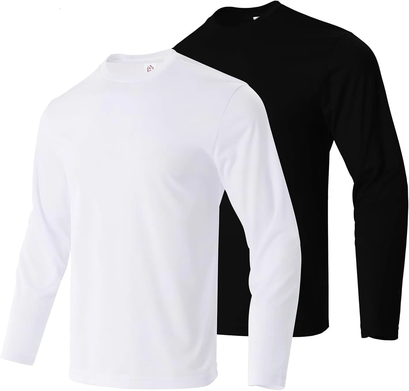 Mens Long Sleeve Shirts Quick Dry Crew Neck Sun Protection Gym Workout Athletic T-Shirt