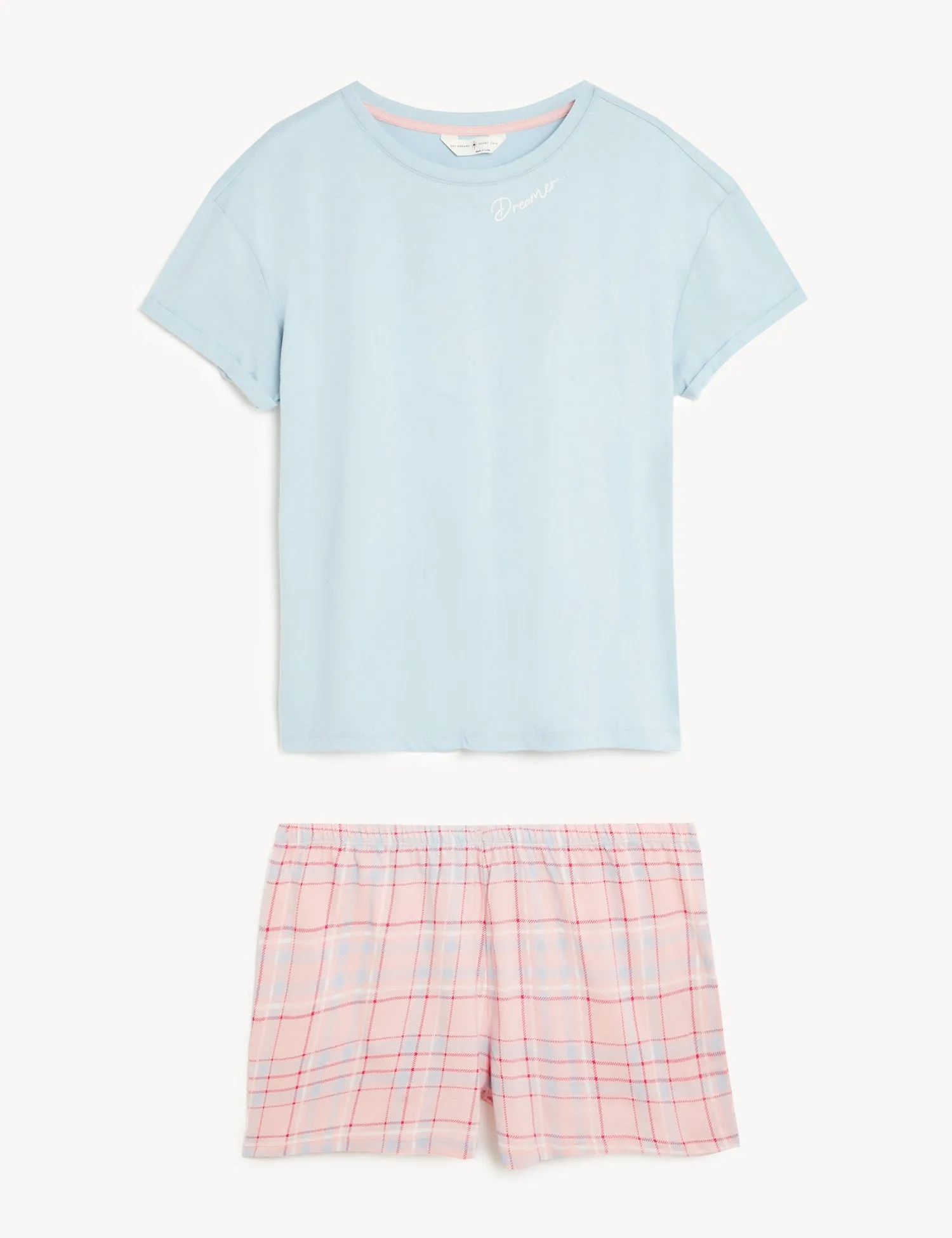 Pure Cotton Checked Shortie Set